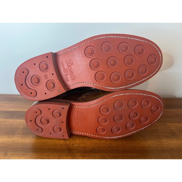 Herring Boots Leather Wingtip Brogue Boots Tan Brown Size UK 6 EU 40 Men US 7/8 - Picture 6 of 9